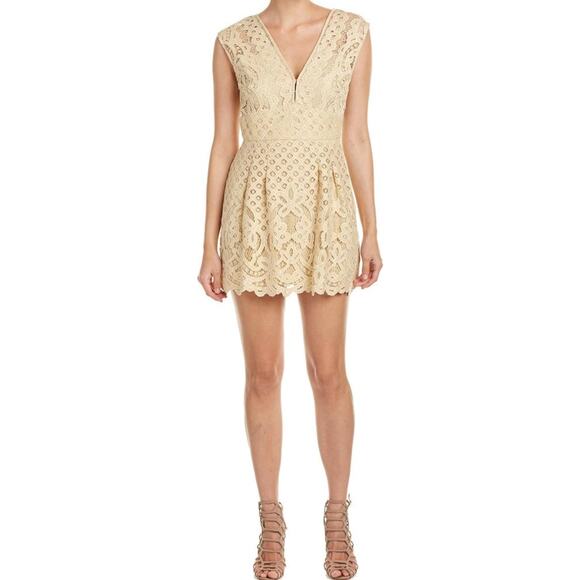 Free People Dresses & Skirts - Free People Cream Lace Mini Dress Size 2
